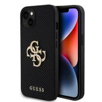 iPhone 15 Guess Geperforeerd 4G Glitter Logo Cover - Zwart - thumbnail