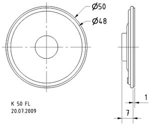 Visaton K 50 FL - 16 Ohm 2 inch 5 cm Mini-luidspreker 1 W 16 Ω Zwart Kunststof membraan