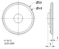 Visaton K 50 FL - 16 Ohm 2 inch 5 cm Mini-luidspreker 1 W 16 Ω Zwart Kunststof membraan - thumbnail