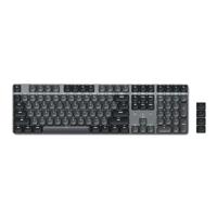 SATECHI SM3 Mechanisch Toetsenbord, Full Size met 108 Toetsen en Witte LED-Verlicht, Bedraad en Bluetooth Toetsenbord voor Mac en Windows - Donkergrijs/Grijs (VS Engels QWERTY-indeling)