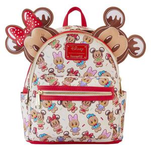 Disney By Loungefly Backpack & Headband Set Mickey & Friends Gingerbread Cookie AOP