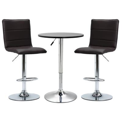 vidaXL 3-delige Barset kunstleer zwart