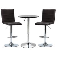 vidaXL 3-delige Barset kunstleer zwart