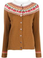 Mackintosh cardigan William en laine Fairisle - Marron