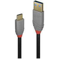 LINDY USB-kabel USB 3.2 Gen2 (USB 3.1 Gen2) USB-C stekker, USB-A stekker 1.50 m Zwart, Grijs 36912 - thumbnail