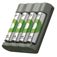 GP ReCyko AA 4x 2100 mAh USB batterijlader + 4 ReCyko 2100 mAh batterijen - thumbnail