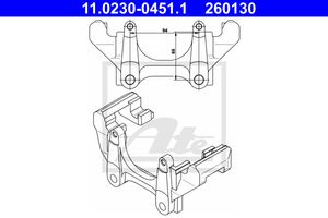 Houder, remklauw ATE, u.a. für Seat, VW, Audi, Skoda