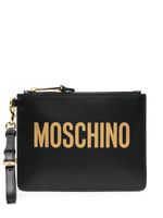 Moschino pochette à logo imprimé - Noir - thumbnail