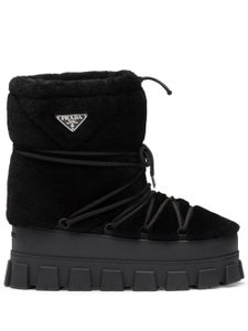 Prada bottines après-ski texturées - Noir