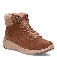 Skechers, Winterlaarzen, veterschoenen voor dames, Bruin, 41 EU