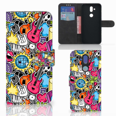 Nokia 8.1 Wallet Case met Pasjes Punk Rock Nokia 8.1 Wallet Case met Pasjes Punk Rock