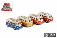 Kinsmart VW classical bus flowerpower dc pull 4ass - thumbnail