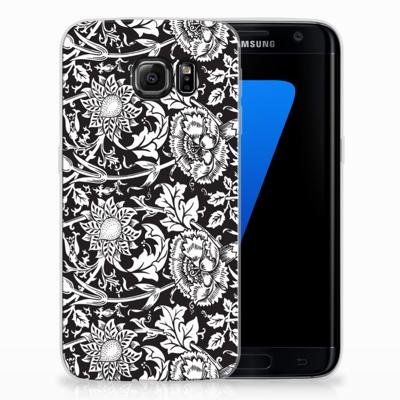 Samsung Galaxy S7 Edge TPU Case Black Flowers
