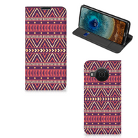 Nokia X20 | X10 Hoesje met Magneet Aztec Paars - thumbnail