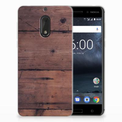Nokia 6 Bumper Hoesje Old Wood