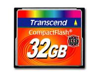 Transcend Compact Flash 32GB MLC 133X TS32GCF133, 32 GB, TS32GCF133