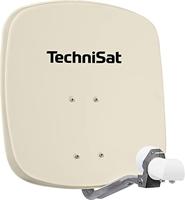 TechniSat DIGIDISH 45 - Satellietschotel voor 2 deelnemers (45 cm klein satellietsysteem - complete set met muurbeugel en universele dubbele LNB) beige