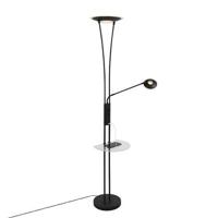 QAZQA Vloerlamp zwart met leesarm incl. LED en USB-poort - Sevilla