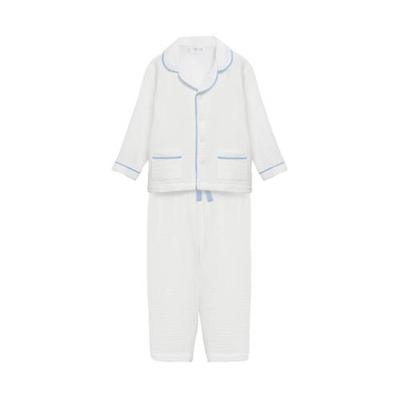 Mango Kids pyjama van biologisch katoen wit/lichtblauw