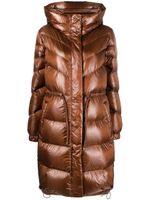 Woolrich doudoune zippée à capuche - Marron