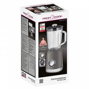 ProfiCook PC-UM 1195 1,5 l Blender voor op aanrecht 800 W Antraciet, Transparant