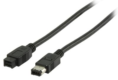FireWire 400 Cable - FireWire-kabel - FireWire 6-Pin Male - FireWire 9-Pin Male - 2.00 m - zwart