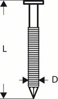 Bosch Accessoires Rondkopstripspijker SN21RK 65RHG 2,8 mm, 65 mm, thermisch verzinkt, gegroefd 4000st - 2608200039