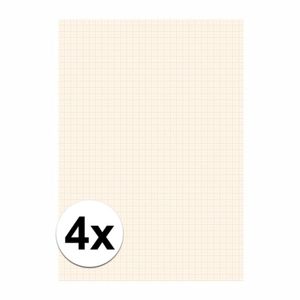 4x Blok millimeter papier A3