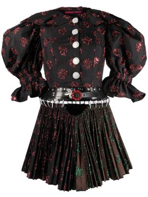 Chopova Lowena Mini-jurk met pofmouwen - Zwart Chopova Lowena Mini-jurk met pofmouwen - Zwart