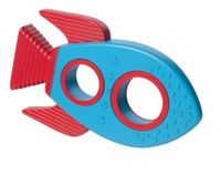 Manhattan Toy bijtring Racket junior 11 cm siliconen blauw/rood - thumbnail