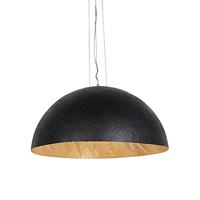 QAZQA - Modern Industrieel | Industrie Hanglamp | Eettafel | Eetkamer zwart met goud 70 cm - Magna | Woonkamer | Slaapkamer | Keuken - Kunststof Rond - E27 Geschikt voor LED - Max. 3 x 60 Watt