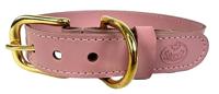Sazzz halsband voor hond braveheart classic leer roze 32-39x2,5 cm