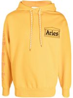 Aries hoodie à logo brodé - Jaune