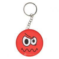 LG Imports sleutelhanger emoji met spiegel rood 6 cm