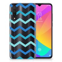 Xiaomi Mi 9 Lite TPU bumper Zigzag Blauw - thumbnail