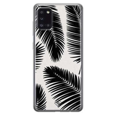Samsung Galaxy A31 siliconen telefoonhoesje - Palm leaves silhouette Samsung Galaxy A31 siliconen telefoonhoesje - Palm leaves silhouette