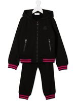 Moncler Enfant survêtement à plaque logo - Noir