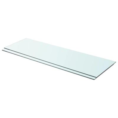 Schappen 2 st 90x30 cm glas transparant
