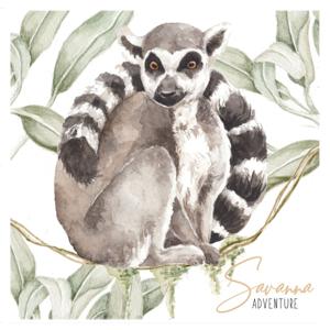 Muursticker - Lemur Savanna Adventure