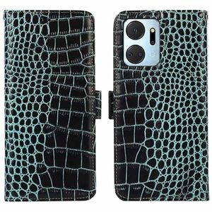 Crocodile Series Honor X7a Wallet Leren Hoesje met RFID - Groen