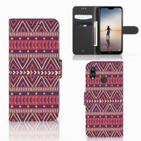 Huawei P20 Lite Telefoon Hoesje Aztec Paars - thumbnail