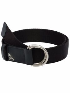 Prada ceinture tressée à boucle logo - Noir