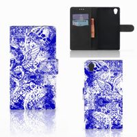 Telefoonhoesje met Naam Sony Xperia L1 Angel Skull Blauw