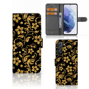 Samsung Galaxy S22 Plus Hoesje Gouden Bloemen