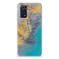 Xiaomi Poco M4 Pro 4G TPU Siliconen Hoesje Marble Blue Gold