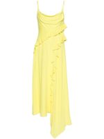 MSGM robe asymétrique à volants - Jaune