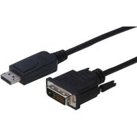 Digitus AK-340301-050-S DisplayPort-kabel DisplayPort / DVI Adapterkabel DisplayPort-stekker, DVI-D 24+1-polige stekker 5.00 m Zwart Schroefbaar - thumbnail