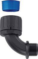 HellermannTyton 166-22820 HGL16-90-PG9-PA66/TPE-BK slangschroefverbinding zwart PG9 90° 1 st