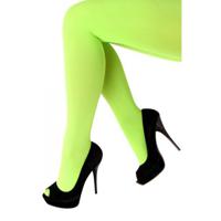 Carnaval verkleed panty 60 denier - limegroen - dames - microfiber - party kleding - one size M/L - thumbnail