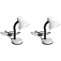 2x stuks witte leeslampen/bureaulampen 16 x 12 x 30 cm